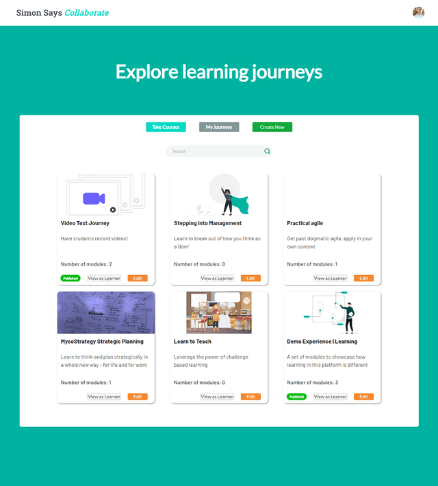 Trainer experience, edit a learning journey