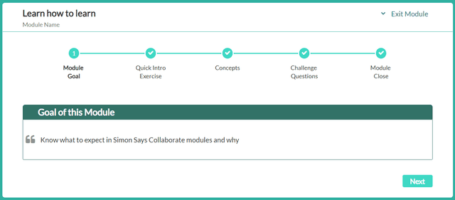 Learning module goal, where are you in your learning journey