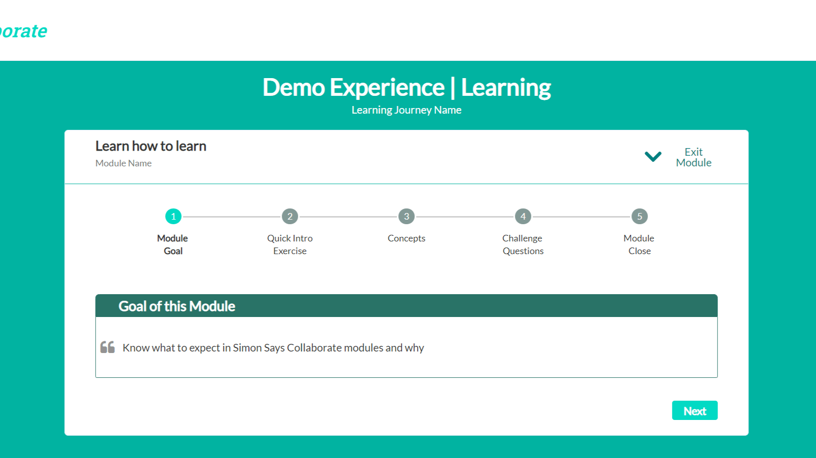 Learning module steps